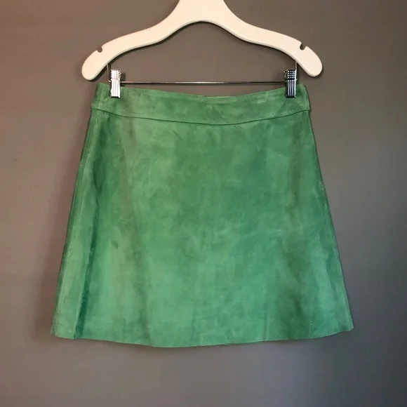 Theory High Waist Mini Suede Skirt - Picture 3 of 6